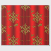 Rood en gouden Kerstmis Cadeaupapier (Vlak)