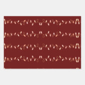 Rood en gouden Kerstmis Inpakpapier Vel (Voorkant 3)