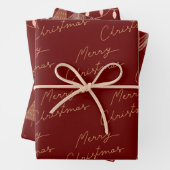 Rood en gouden Kerstmis Inpakpapier Vel (In situ)