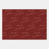 Rood en gouden Kerstmis Inpakpapier Vel (Voorkant)