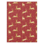 Rood- en gouden kerstrendieren tafelkleed (Voorkant)
