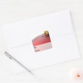 Rood en gouden kerstsierLabel Vierkante Sticker (Envelop)