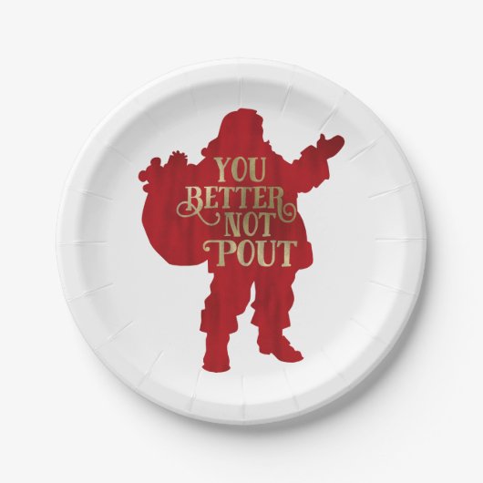 Rood- en gouden kersttas U kunt beter geen Pout Pa Papieren Bordje (Voorkant)