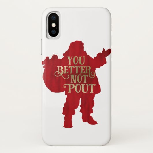 Rood- en gouden kersttasje Je kunt beter niet pout Case-Mate iPhone Case (Achterkant)