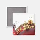 Rood- en gouden kerstversieringen Magnet (Voorkant / Achterkant)