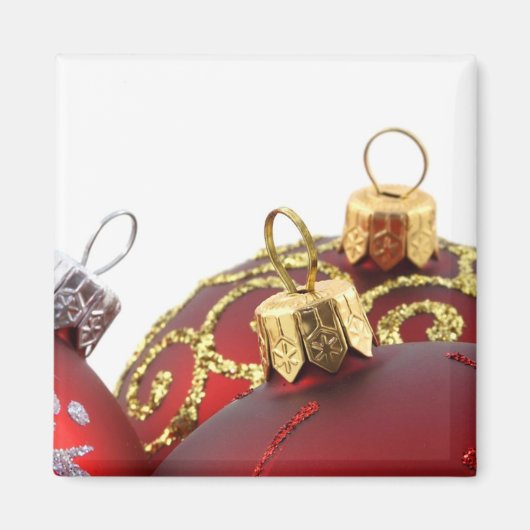 Rood- en gouden kerstversieringen Magnet (Voorkant)