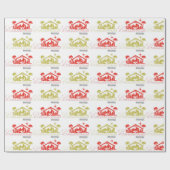 Rood- en gouden kerstzegeningen cadeaupapier (Vlak)