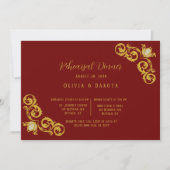 Rood en gouden koninklijke bruiloft kaart (Voorkant)
