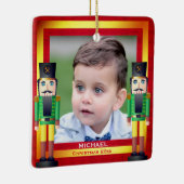 Rood- en gouden Lijst en eetlustjes met kerstmis Keramisch Ornament (Rechts)