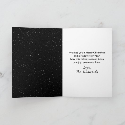 Rood en gouden lint — Merry kerst Feestdagen Kaart (Binnen)