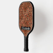 Rood en Gouden Luipaardprint Persoonlijk Pickleball Paddle (Links)