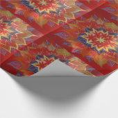 Rood en gouden mandala Glossy Wrapping Papier (Hoek)