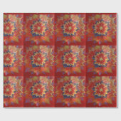 Rood en gouden mandala Glossy Wrapping Papier (Vlak)