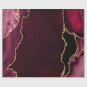 Rood en gouden namaak glitters agaat cadeaupapier (Vlak)