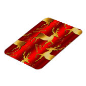 Rood en gouden rendierkerst magneet (Linkerzijde)