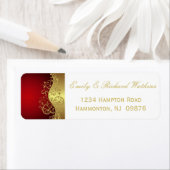 Rood en Gouden Swirl Elegante Etiketten (Insitu)