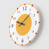 Rood en gouden zonnescherm grote klok (Hoek)