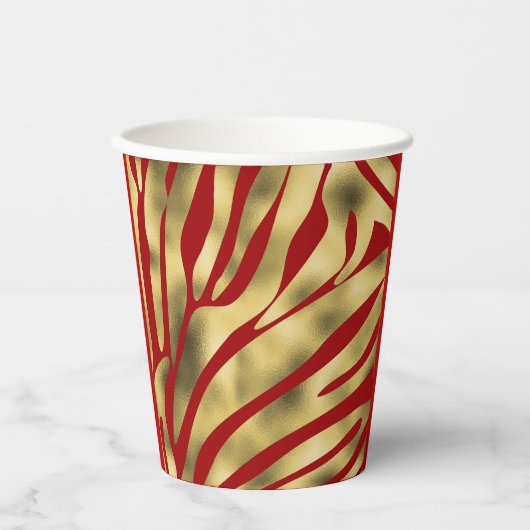 Rood- en goudfeestjes papieren bekers (Voorkant)
