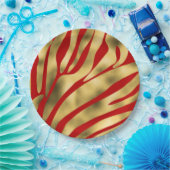 Rood- en goudfeestjes papieren bordje (Feest)