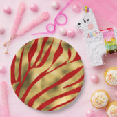 Rood- en goudfeestjes papieren bordje (Feest)