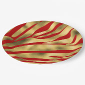 Rood- en goudfeestjes papieren bordje (Gekanteld)