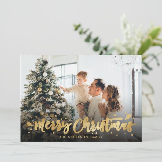 Rood- en goudflesjes voor kerstfoto's feestdagenkaart (Staand voorkant)