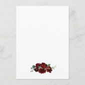 Rood- en goudFloral Rozen Greenery White Wedding Informatiekaartje (Achterkant)