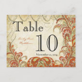 Rood- en goudgatsby Paisley Peacock-tabelnummer Briefkaart (Achterkant)