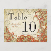 Rood- en goudgatsby Paisley Peacock-tabelnummer Briefkaart (Voorkant)