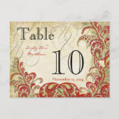 Rood- en goudgatsby Paisley Peacock-tabelnummer Briefkaart (Voorkant)