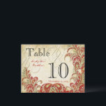 Rood- en goudgatsby Paisley Peacock-tabelnummer Briefkaart<br><div class="desc">Paisley Peacock Damask Wedding Table Numbers Wedding Tabletop Signs  Paisley Peacock Colors of Fuchsia and Limoen Paisley Wedding Invitation - Paisley Peacock Colors Wedding Invitations,  RSVP,  Save the Date and Direction or Reception Kaarten. Peacock Wedding Invitding  Art Nouveau Peacock Bird Parade Wedding - zie meer  vogelproducten</div>