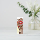 Rood en goudglam Chic Makeup Artist Visitekaartje (Staand voorkant)