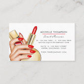 Rood en goudglam Chic Makeup Artist Visitekaartje (Achterkant)