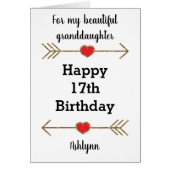 Rood en goudglitter 17e verjaardag kleindochter (Voorkant)