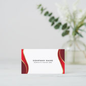 Rood en goudgolvende grens op wit visitekaartje (Staand voorkant)