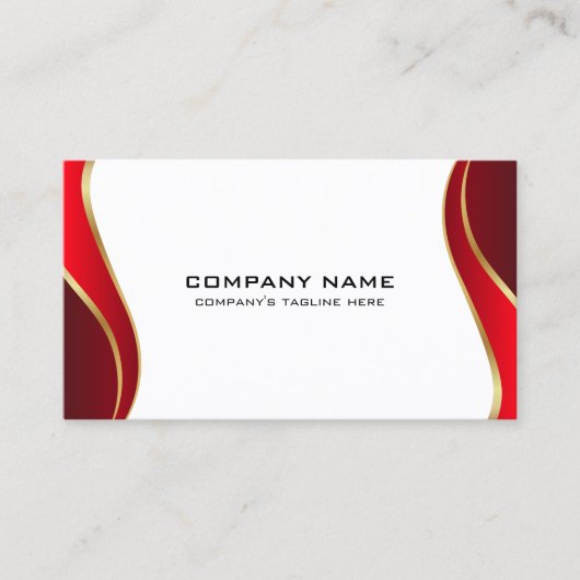 Rood en goudgolvende grens op wit visitekaartje (Voorkant)