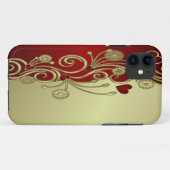 Rood- en goudharten en scrollen Case-Mate iPhone case (Achterkant (horizontaal))