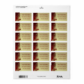 Rood- en goudharten en scrollen etiket (Full Sheet)