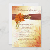Rood- en goudherfstblad Rehearsal Dinner Invite Kaart (Voorkant)