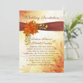 Rood- en goudherfstblad Wedding Kaart (Staand voorkant)