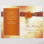 Rood- en goudherfstblad Wedding Programme (Voorkant)