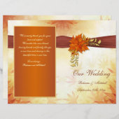 Rood- en goudherfstblad Wedding Programme (Voorkant / Achterkant)