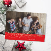 Rood- en goudhoudende Folie Calligrafie Feestdagenkaart