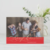 Rood- en goudhoudende Folie Calligrafie Feestdagenkaart (Staand voorkant)