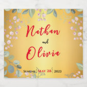 Rood- en goudhuwelijk bier etiket (Enkel label)