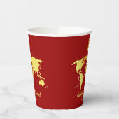 Rood- en goudkaart bestemming chinese bruiloft papieren bekers (Links)