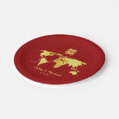 Rood- en goudkaart bestemming chinese bruiloft papieren bordje (Gekanteld)