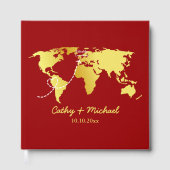 Rood- en goudkaartbruiloft gastenboek (Voorkant)