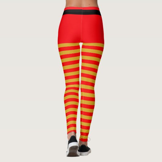 Rood- en goudkerst met gestreept leggings (Achterkant)