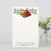 Rood- en goudkerstbellen, heilig en pijnhout briefpapier (Staand voorkant)